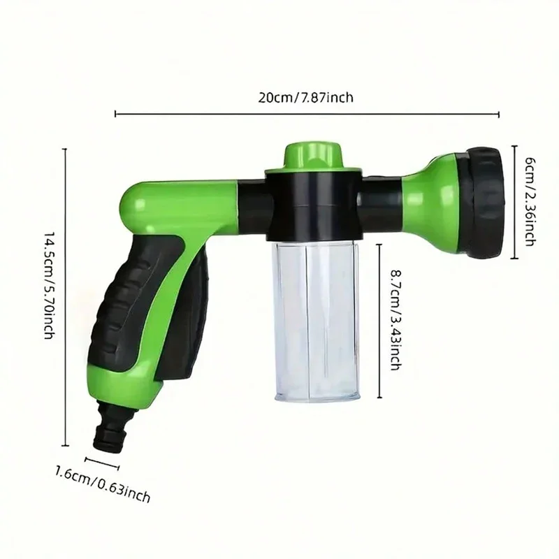 New 8 In 1 Jet Spray Gun Pressure Hose Nozzle Foam Gun Soap Dispenser Garden Watering Horse Dog Animal Car Washing Tool