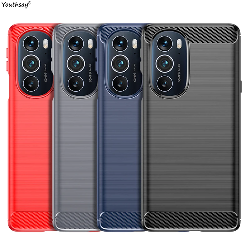 For Motorola Moto Edge Plus Case Silicone Fiber Soft TPU Cover For