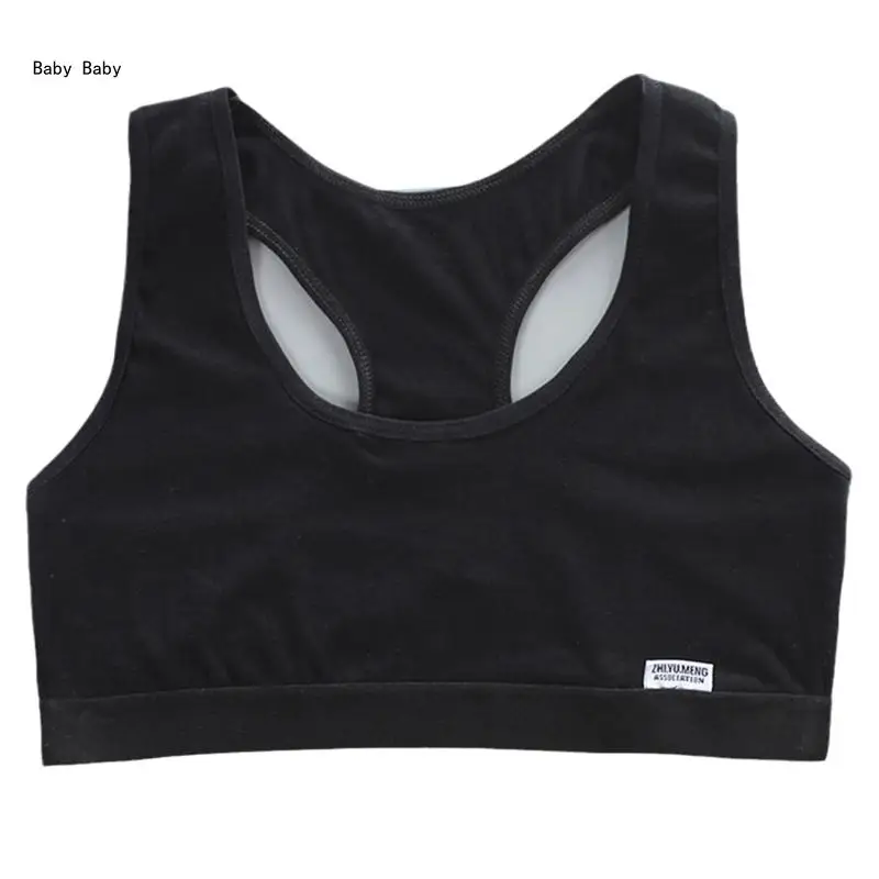 Wireless Racerback Sports Bra Stretch Training Bras For Girl Teen Wide  Strap