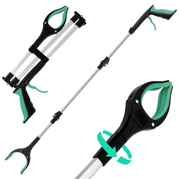 Extensor de pinza plegable, recogedor de basura con Clip giratorio de 360 °, herramientas manuales, recogedores de arena con mordazas antideslizantes