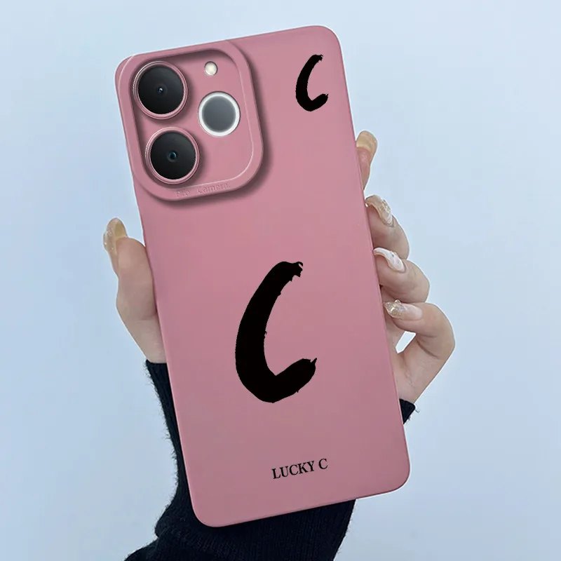 Cute Initial Letters Shockproof Soft Silicone Phone Case Cover Bumper
