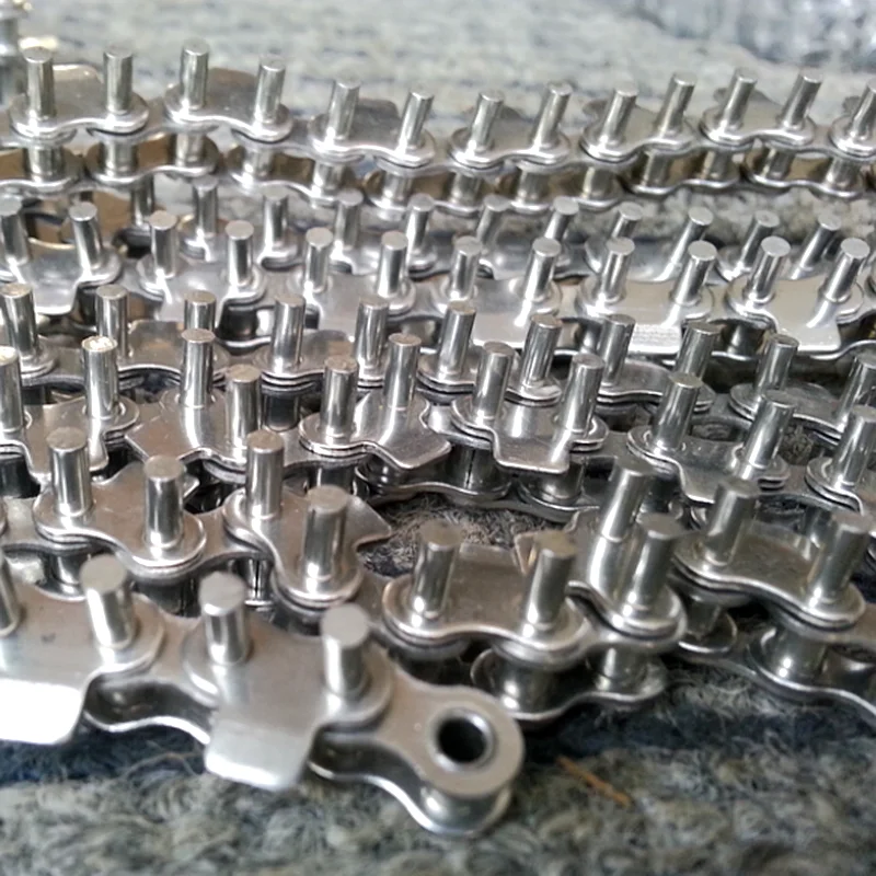 25B Stainless Steel Wave Soldering Inlet Chain With Baffle Chain Pitch 6.35MM