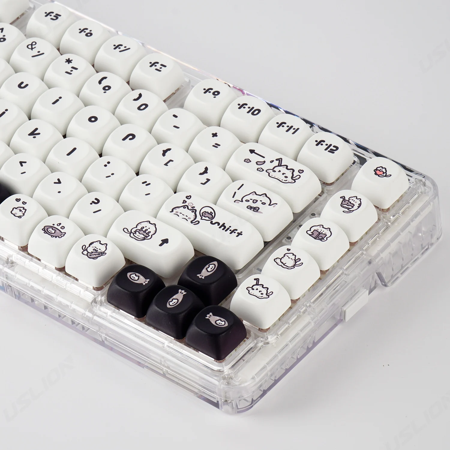 Cute Cat Theme Keycaps For Gaming Mechanical Keycaps Pbt Keycaps mx Switch Theme Perfil Moa Faça Você Mesmo Sublimação 140 Chaves - Imagem 4