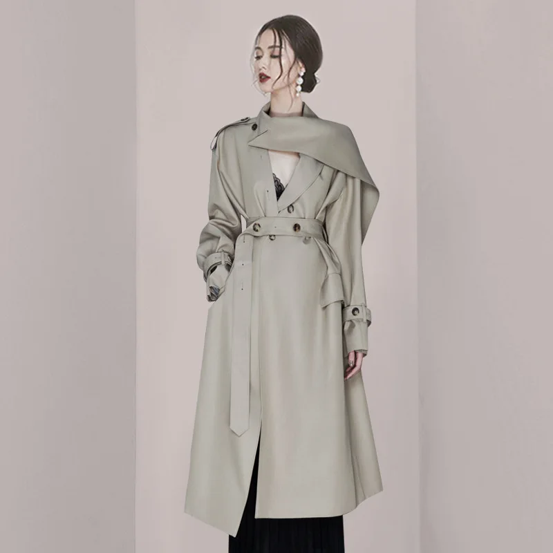 

2022 Autumn And Winter Women Asymmetric Button Lapel Temperament Coat