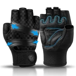 Enhanced Grip Fitness Training Gloves for Men - Non - Slip Padding for Weightlifting & Workouts (HP012Black)
