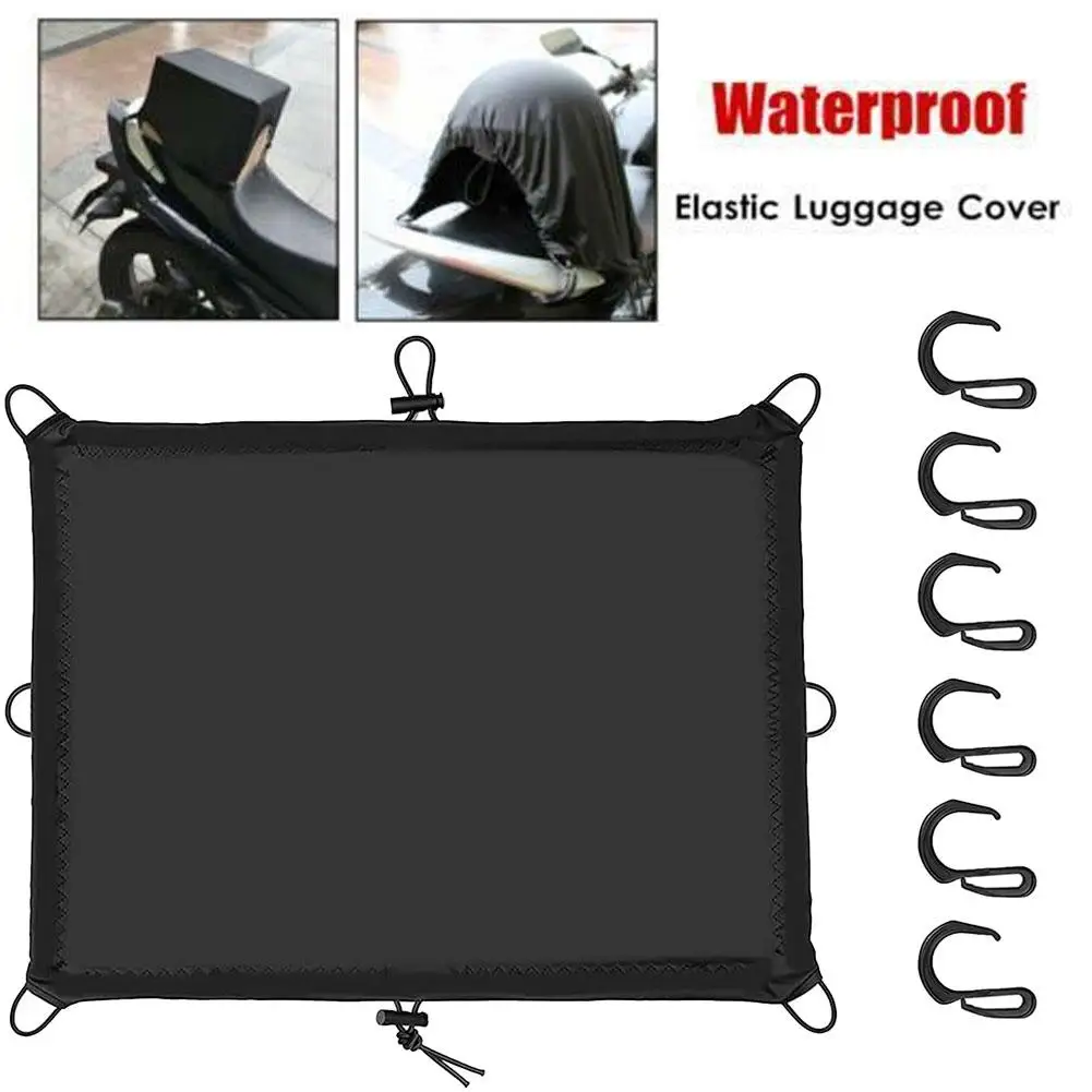 Motorcycle Luggage Cover Waterproof Elastic Helmet Net Seat Holder Accessories RackCover Outdoor Pockets