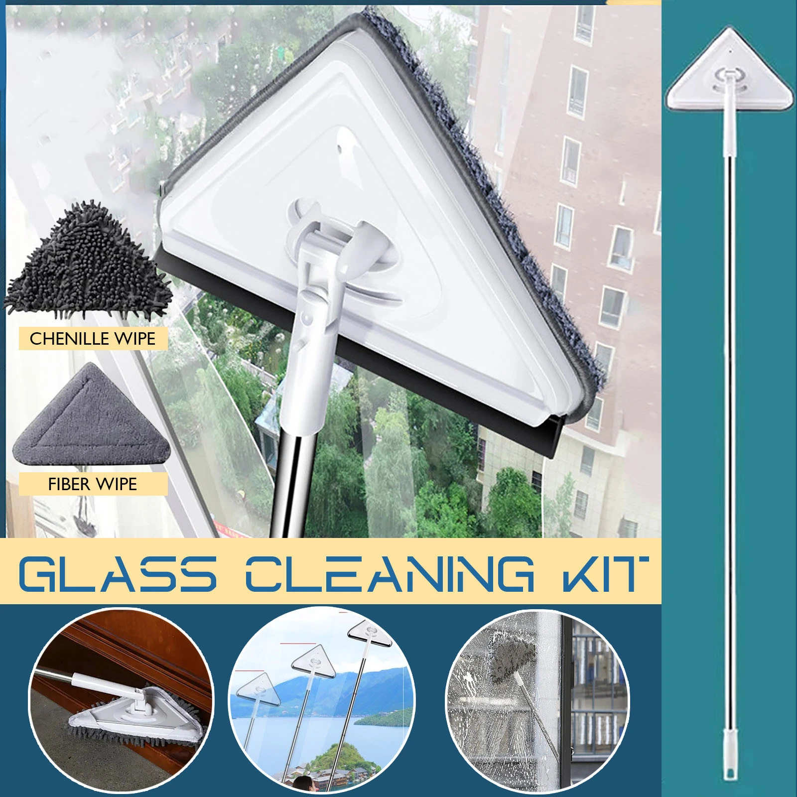 New Telescopic High-rise Cleaning Glass Sponge Mop Multi Cleaner Brush Washing New Telescopic High-rise Cleaning Glass Sponge Mop Multi Cleaner Brush Washing