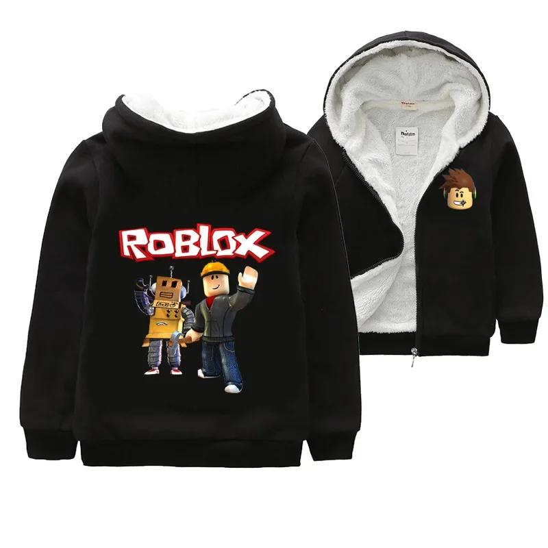 

Roblox Children's Clothing Jacket Autumn and Winter Clothing Big Children's Jacket Thickened Hoodie Coral Fleece Inner Sweater