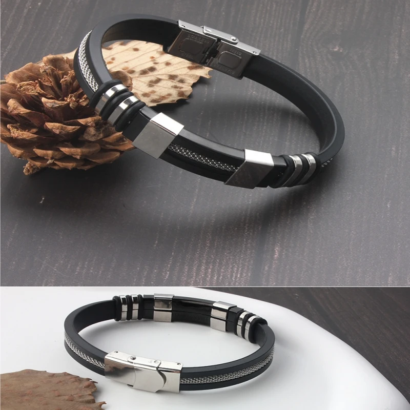 Men's Stainless Steel Leather Punk Bracelets