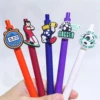 10PCS football soft patch neutral pen, sports series patch pen, creative stationery gift ballpoint pen, random style 3