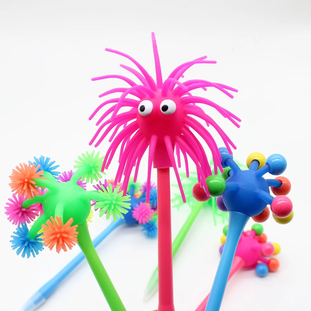 1Pc Kreative Schreibwaren Kugelschreiber Nette Super Nette Monster Haarige Kugel Perlen Ausdruck Stift Weihnachten Büro Liefert