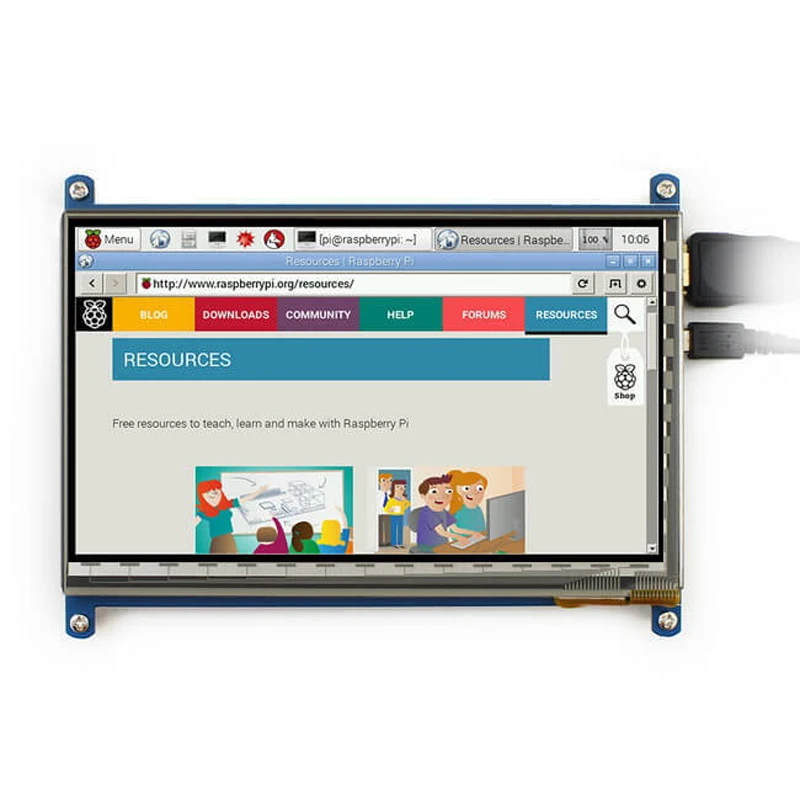 Raspberry pi Polegada Tela de Toque Capacitivo Display Lcd Ips 1024 × 600 Compatível com Hdmi para Pi4 Pi3 Zero w