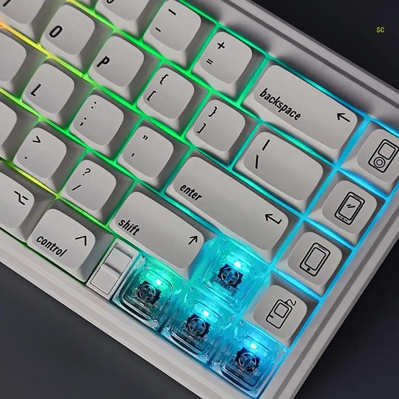 XDA Profil Tastenkappen Mechanische Tastatur 1U 1,4mm Dicke Transparente Tastenkappen Angepasst für Gaming Schalter Dropshipping