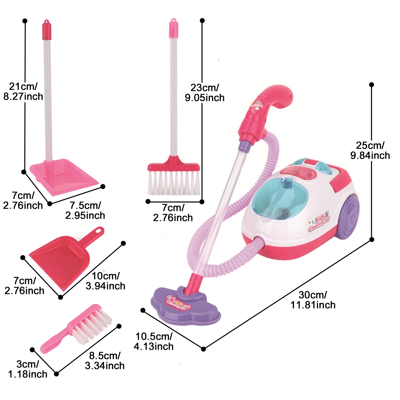 Children Simulation Vacuum Cleaner Toy with Sound Light Pretend Role Play Games Toys Playset Best Gifts for Kids Boys Girls 6