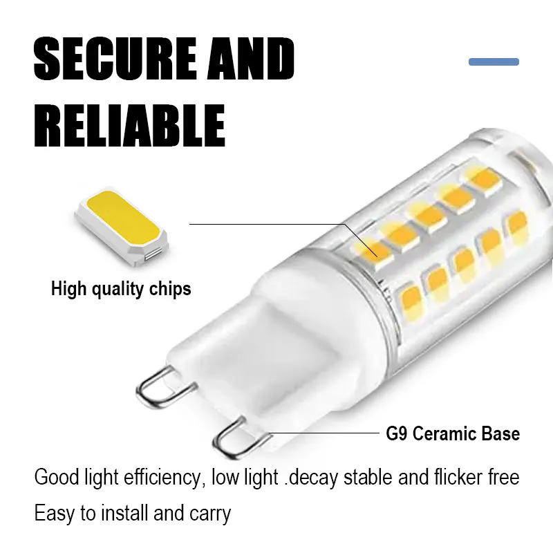 10PCS 가장 밝은 G9 LED 옥수수 조명 AC220V 7W LED 전구 따뜻한/차가운 흰색 스포트라이트 교체 옥수수 할로겐 조명 도매