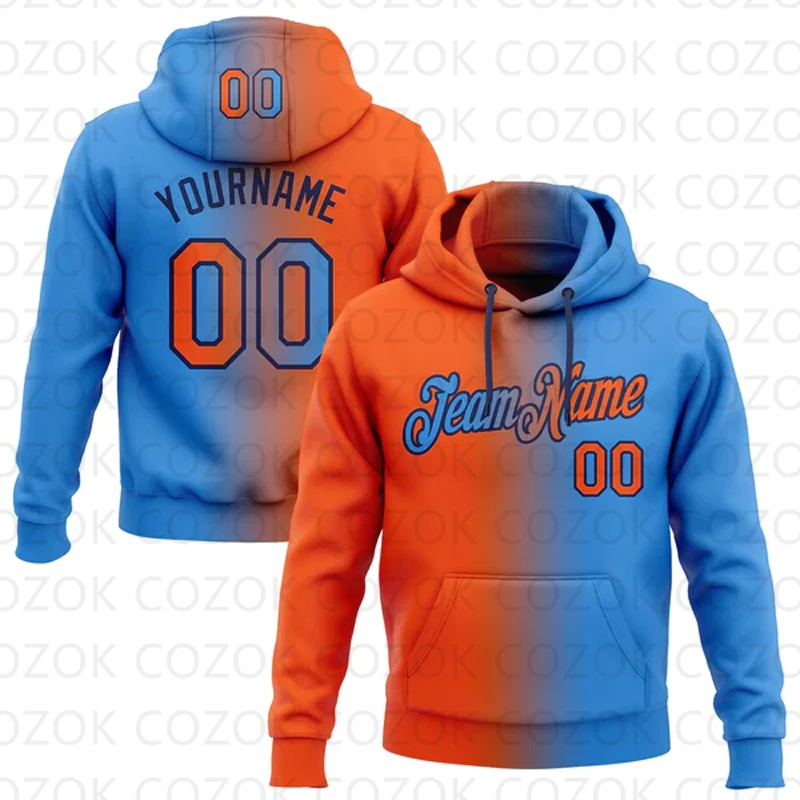 Customized Hoodie Blue Green Splicing Jersey 3D Printed  Unisex Pullovers Hoodie Casual Sweatshirts