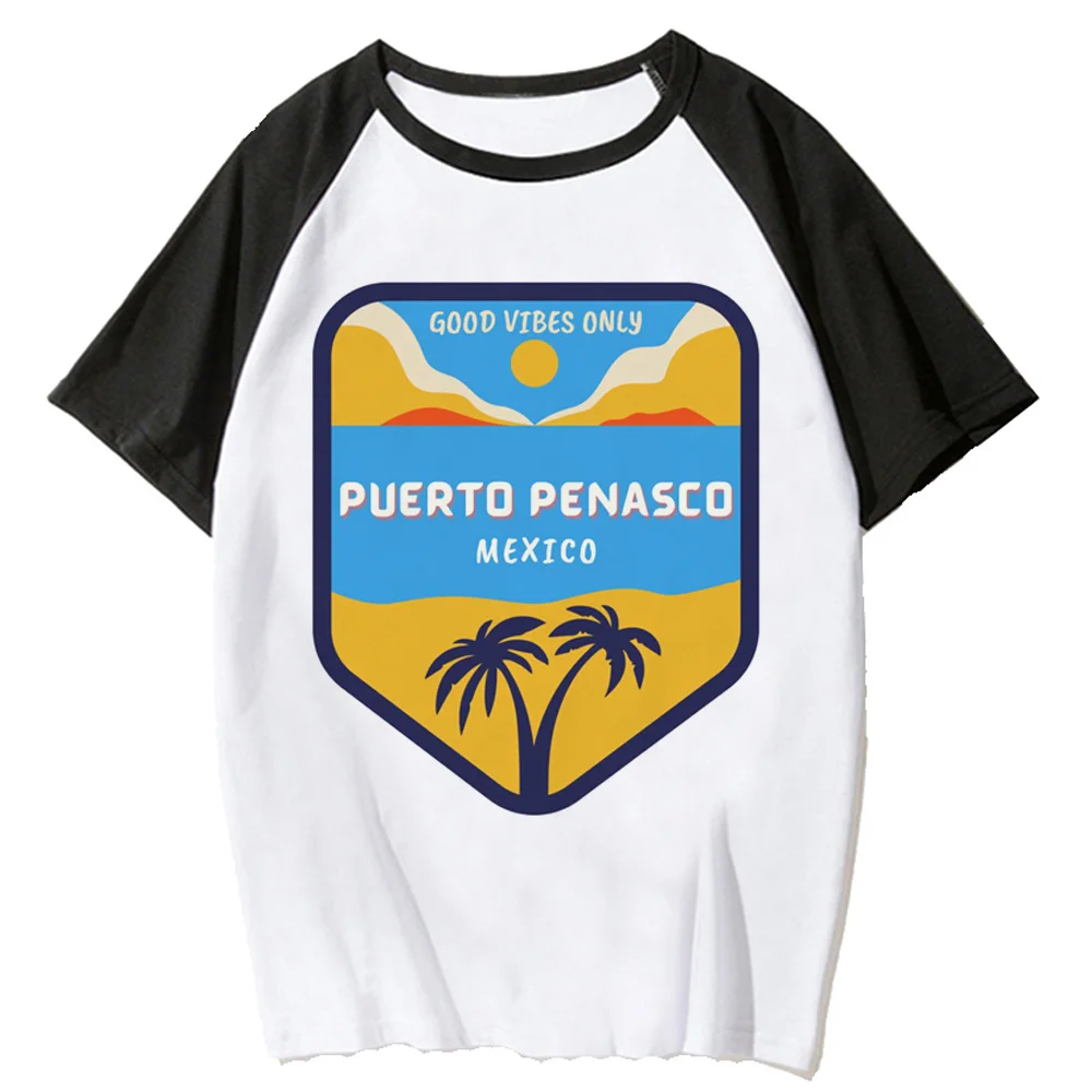 

Mexico Tee women manga Japanese designer top female y2k harajuku 2000s clothes