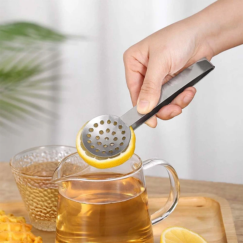 Stainless Steel Tea Bag Clip Tea Bag Squeezer Tong Lemon Tweezer Ice Sugar Barbecue Clip Teaware Tong Food Kitchen Gadget