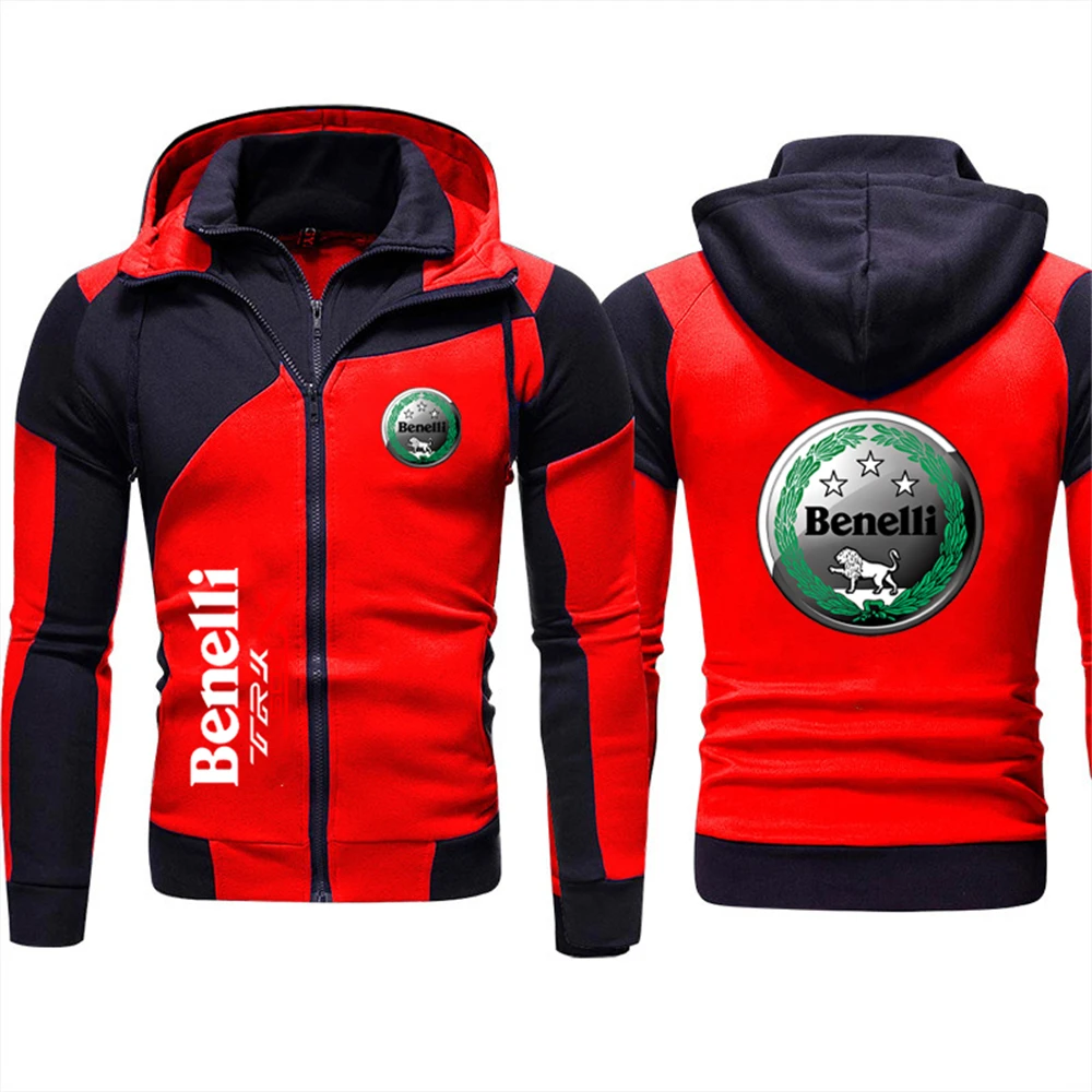 Fashionable men's motorcycle double-layer double zipper jacket brand Benelli logo  jacket outdoor windproof motorcycle top 3