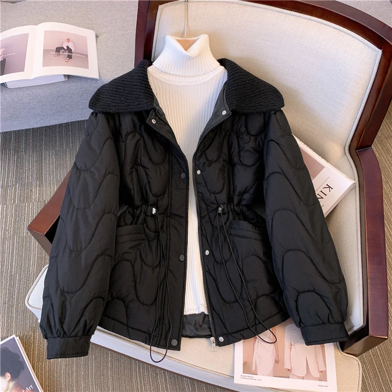 outerwear grande casual coreano, solto e espessado,