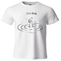 T'm Fine T-Shirt imprimé 100% coton t-shirts d'été pour hommes femmes surdimensionné décontracté hauts 4