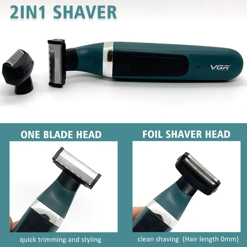 VGR Pubic Hair Trimmer Shaver for Men Body Groomer for Groin & Balls Replaceable Blade Electric Razor IPX5 Waterproof Epilator 3