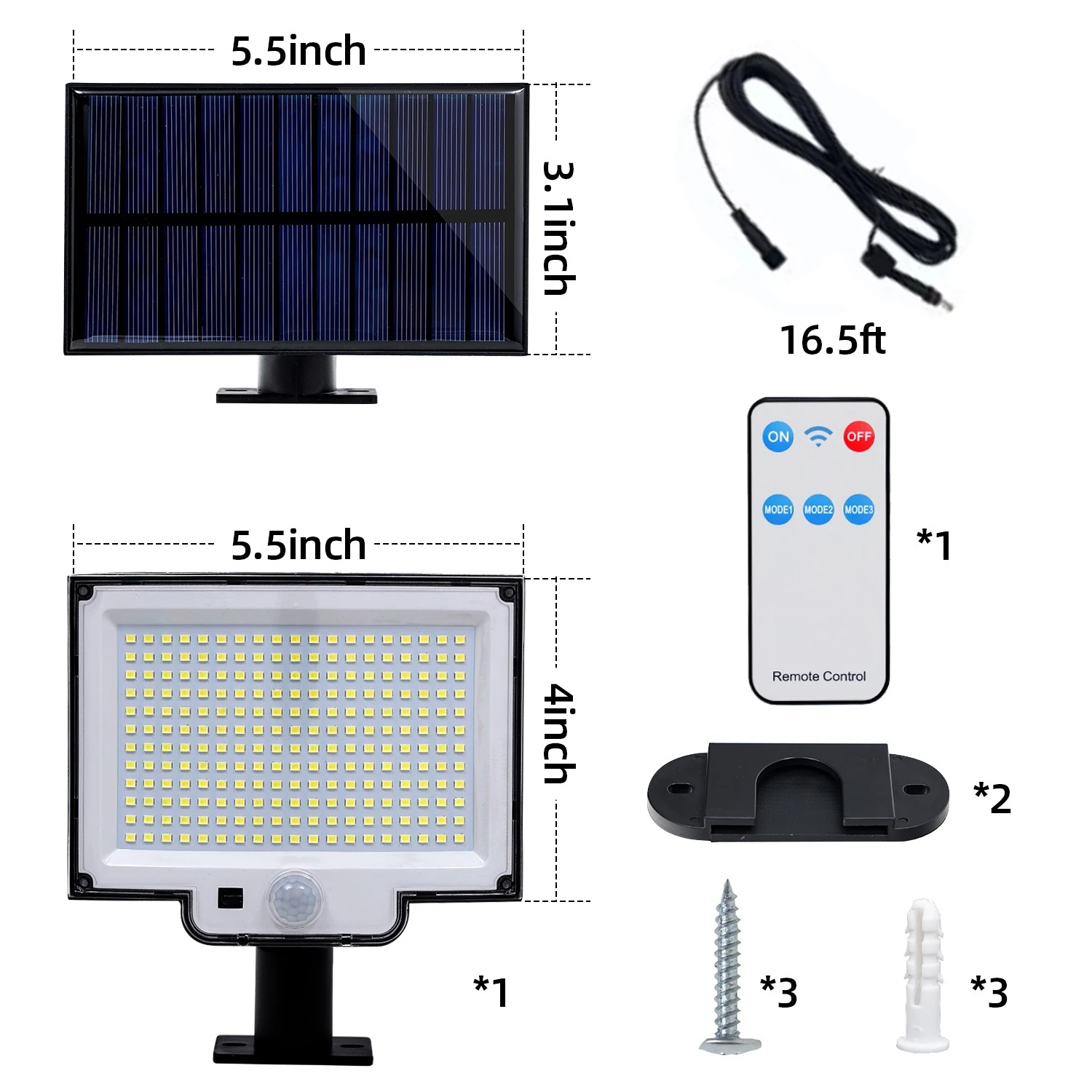 Paquete de 2 luces con sensor de movimiento para exteriores, lámpara con  sensor exterior de atardecer a amanecer, montaje en pared, luces con sensor