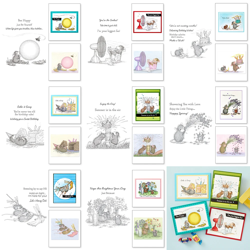 Cute Cartoon Naughty Mouse Clear Stamps DIY Craft Making Card Photo Album Scrapbooking Decoration Transparent Stamps Templat clear rubber stamps