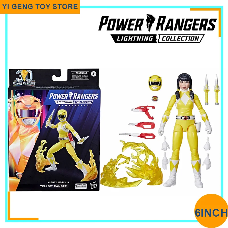 

Original Power Rangers Lightning Collection Remastered Mighty Morphin Yellow Ranger 30th Anniversary Action Figure 6 Inch Toys