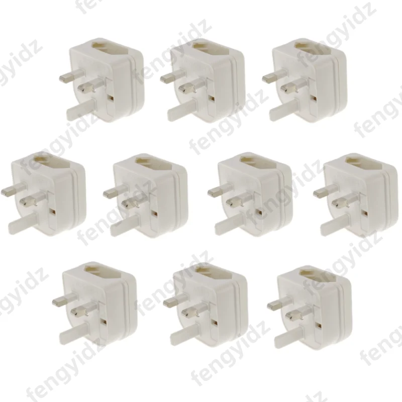 European to UK Power Socket Travel Adapter Plug - 2 Pin to 3 Pin Converter, New