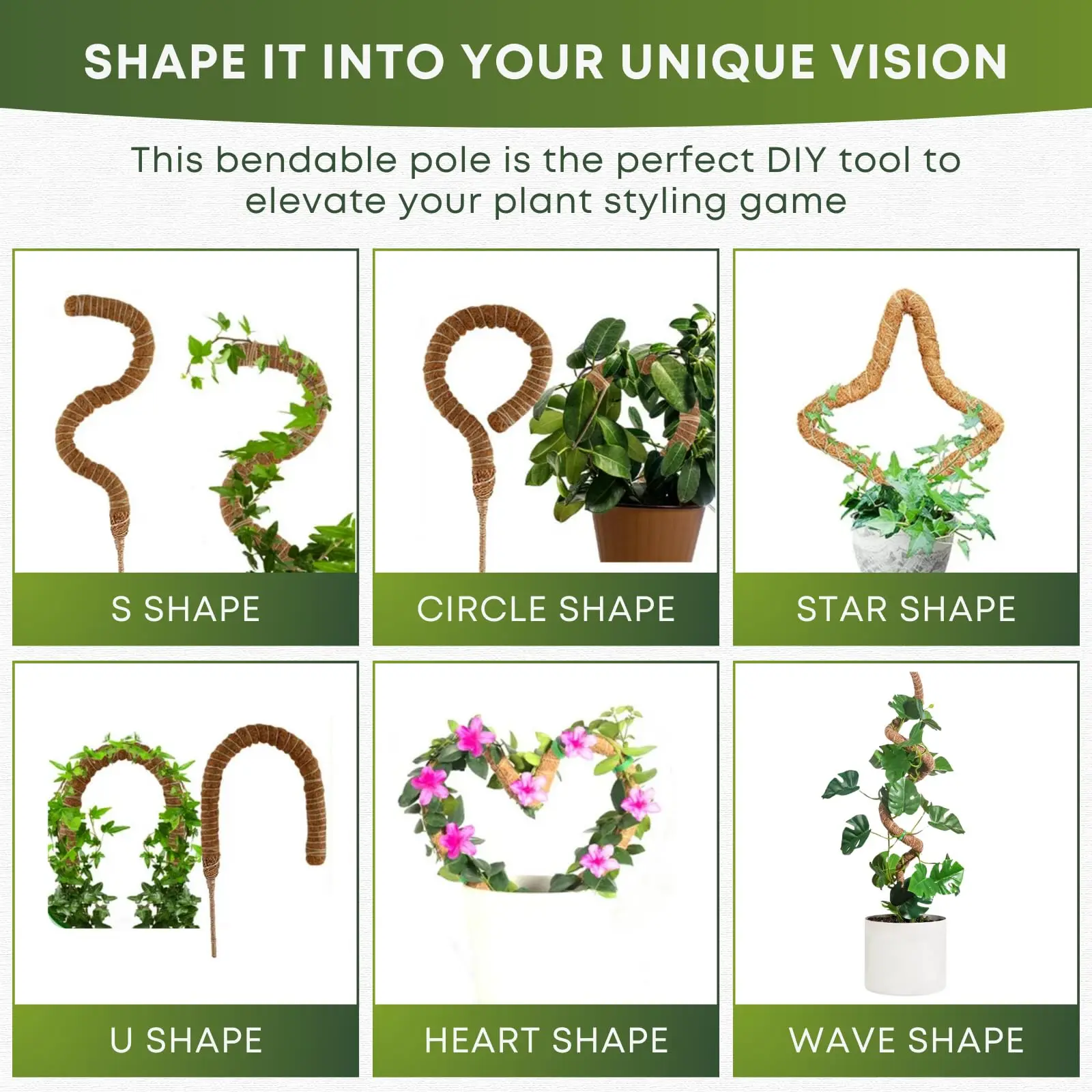 Moss Pole 1pc Monstera Plant Support Bendable for Indoor Plants plant climbing support plant stem support plant support stick