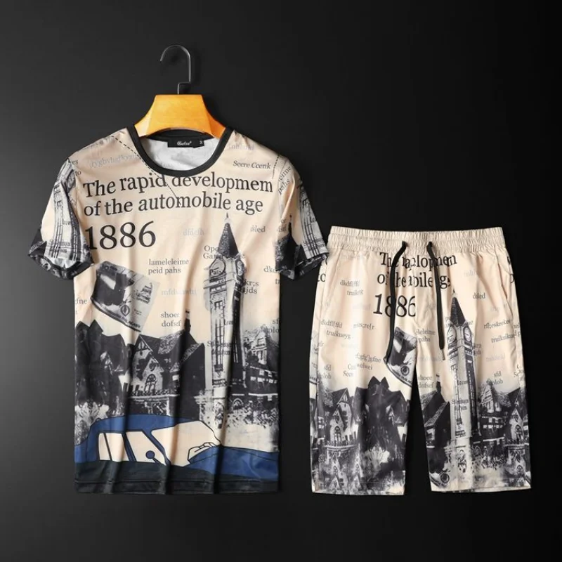 

Top Shorts Sets Male High Quality Sportswear S Stylish Sports Suits Smooth 5xl Tracksuit Aesthetic T Shirt Chic Clothes for Men