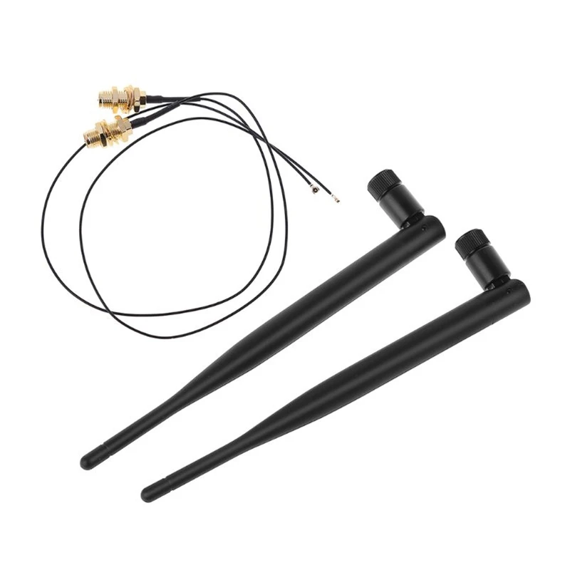 WiFi Antenna Antenna Pigtail Cable 2x6Dbi 2.4GHz 5GHz Dual Band For Wireless Router