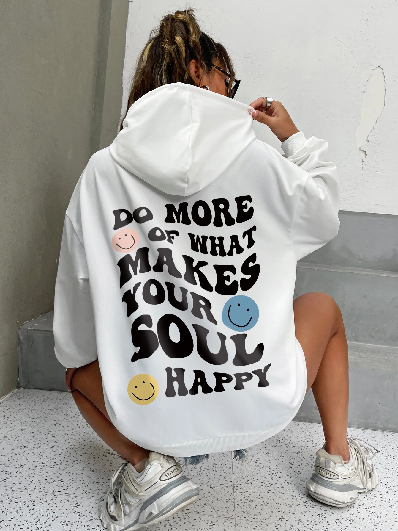

Do More Of What Makes You Soul Happy Cotton Hoodie Oversize Outdoor Sportswear Casual Street Sweatershirts Hooded Women Pullover