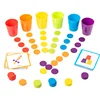 Color Classification And Stacked Cups Game, Wooden Coin Throwing Toy, Color Cognitive Toys, Exercise Hand Eye Coordination 1