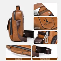 Sac bandoulière homme WEIXIER en PU, grande capacité, multi-poches, sac à main, sac à bandoulière, sac de voyage d'affaires, sac de voyage en plein air 5