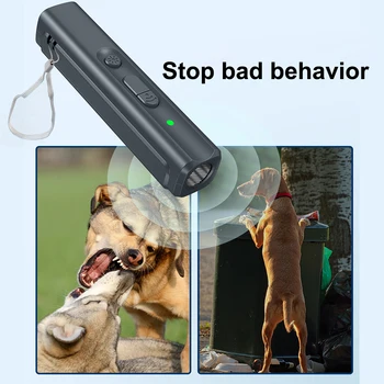 With LED Indicator Lanyard Ultrasonic Dog Repeller Dog Trainer Anti Barking Device USB Rechargeable Dog Drive Device 4