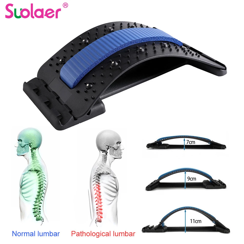 Back Massager Stretcher Equipment Massageador Magic Support Stretch Fitness Relaxation Spine Pain Lumbar Relief | Красота и здоровье