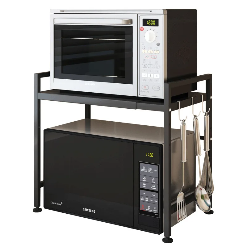 

Retractable Microwave Oven Storage Rack Floor-To-Ceiling Countertop Multi-Level Kitchen Storage And Storage Rack