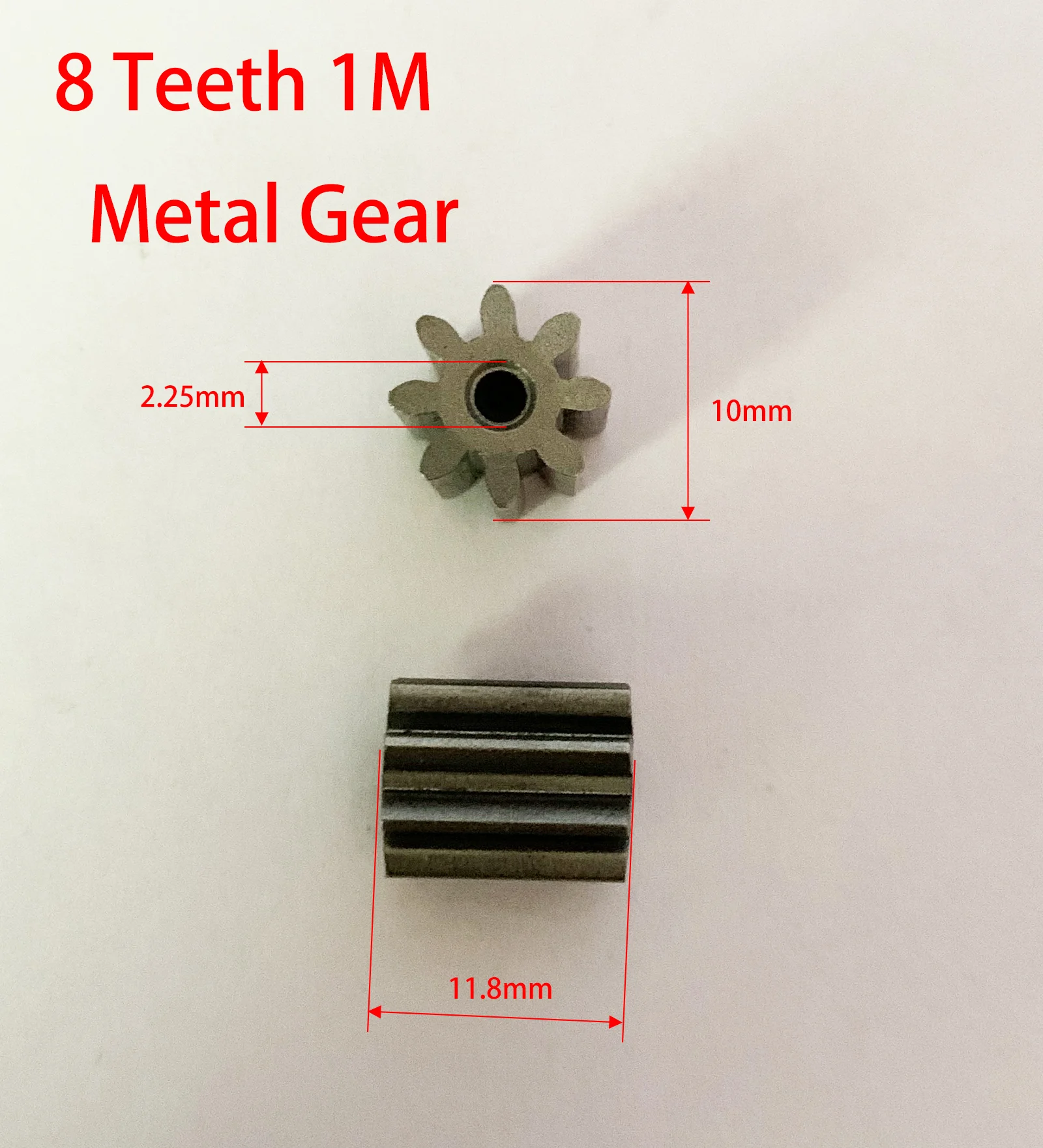 8T 1M Precision Miniature Pinion 8 Tooth 2.3mm Hole Outer Diameter 10mm Iron Powder Metallurgy Gear