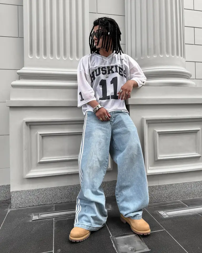 Vintage Baggy Jeans Men Straight-leg Streetwear Y2k Denim | Grailed