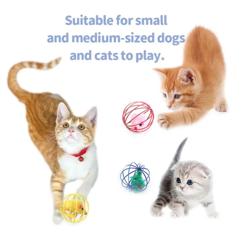 Cat Toy Pet Ball Toy Cage Plush Rat Colorful Interactive Training Toys Kitten Puppy Mouse Cage Ball Cat Accessories Pet Supplies cat interactive toy cat toys cat interactive ball toys plush toy pet toy balls pet toys plush mouse toy cat plush mouse toy