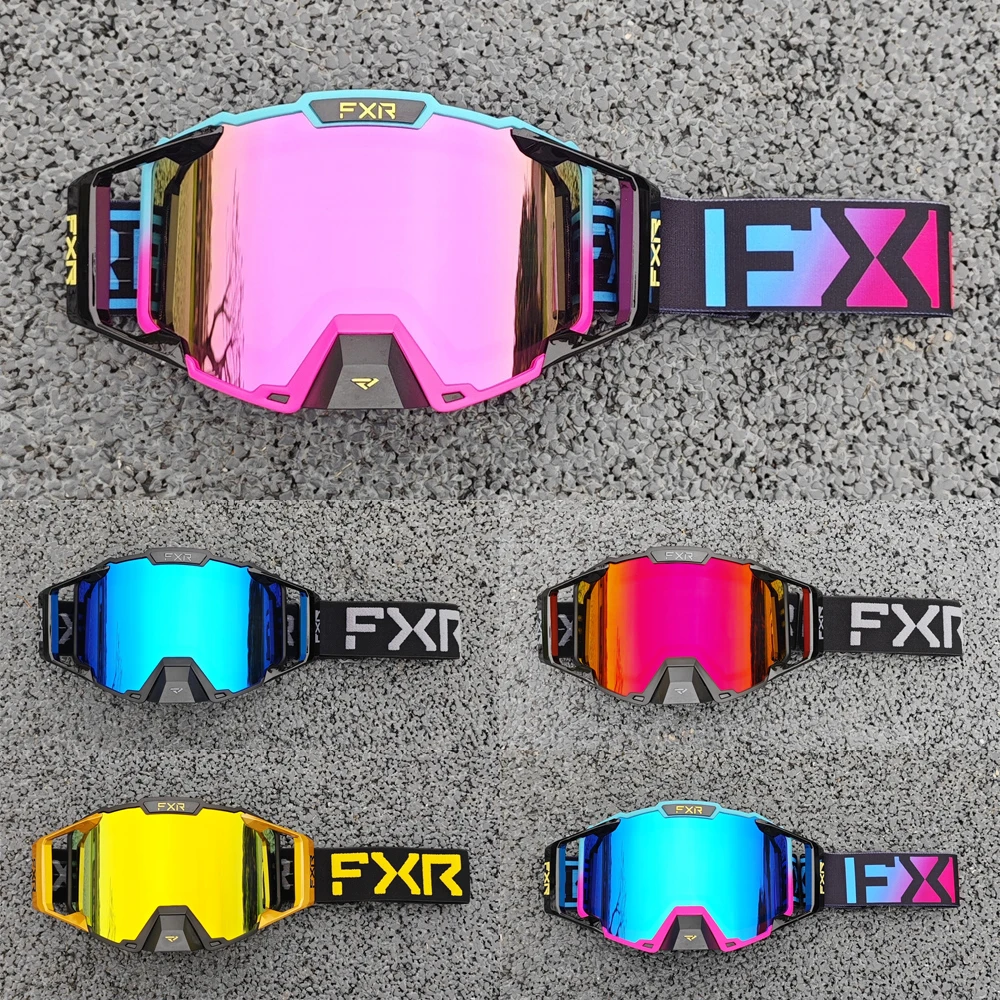 FXR lunettes de moto Anti-buée Snowboard lunettes de Ski hommes femmes lunettes de Motocross cyclisme course Ski lunettes 1 FXR lunettes de moto Anti-buée Snowboard lunettes de Ski hommes femmes lunettes de Motocross cyclisme course Ski lunettes 1