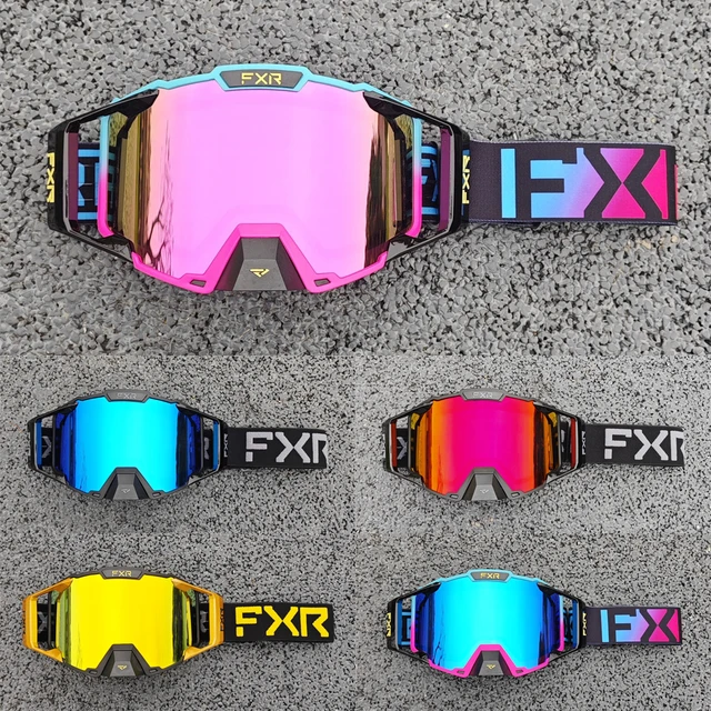 FXR lunettes de moto Anti-buée Snowboard lunettes de Ski hommes femmes lunettes de Motocross cyclisme course Ski lunettes 1