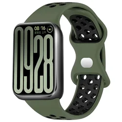 Breathable Sport Silicone Strap for Smartwatch - Replacement Bracelet Accessory (3 Army Black)