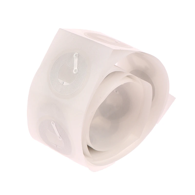 10개 투명 NFC 태그 213 스티커 프로토콜 ISO14443A13.56MHz 213 범용 라벨 RFID 태그 및 모든 NFC 휴대폰