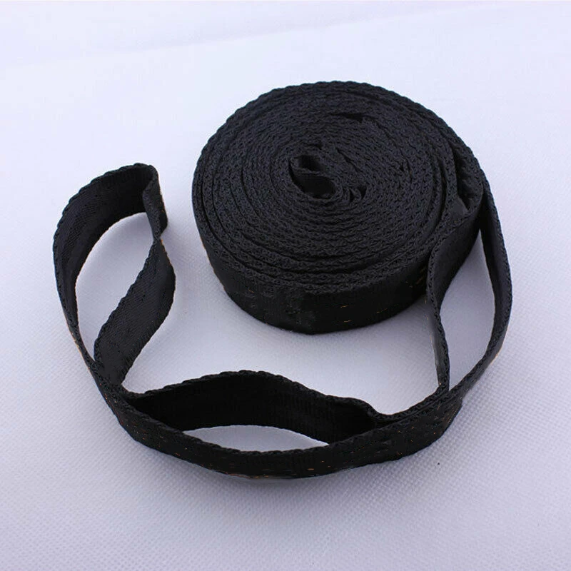 2Pcs Hammock Straps Special Reinforced Polyester Straps 5 Ring High Load-Bearing Barbed Black Outdoor Hammock Straps 2M 