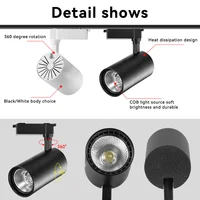Full Set Led Track Light Fixture Rail 110-220V COB Ceiling Track Lamp 20/40W Spot Lighting For Clothing Shop Living Room Home 2