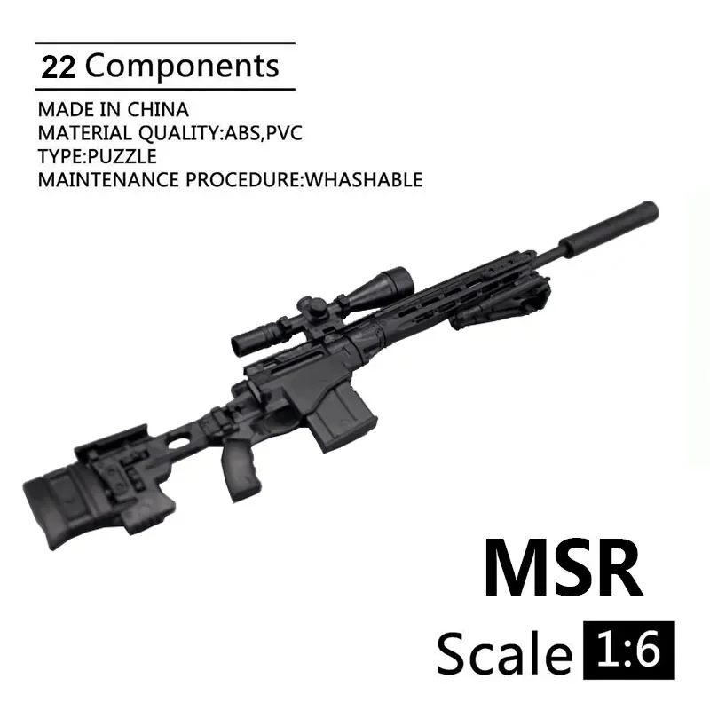 1:6 Remington Msr Fucile Da Cecchino 1/6 Soldati Di Plastica Accessori Per Armi Fucile Da Cecchino Nero Per Giocattolo Action Figure Da 12"