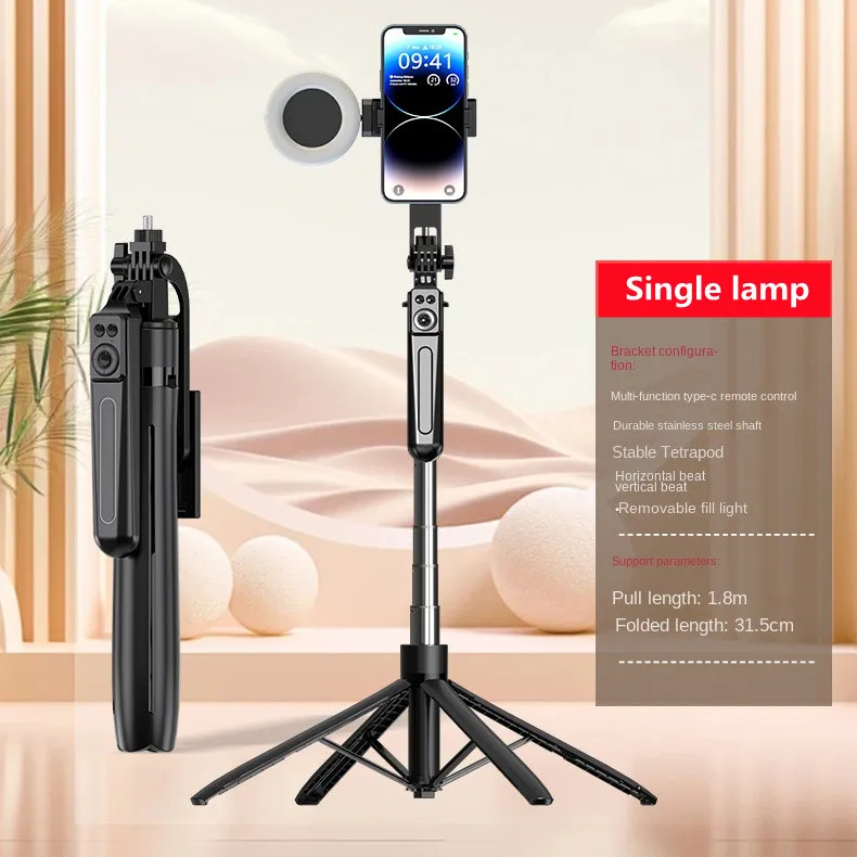 Portable 360° Rotating Camera Tripod with Wireless Remote for Video and Live Streaming